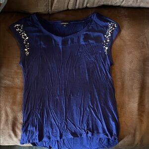 Express Royal Blue Embellished Blouse